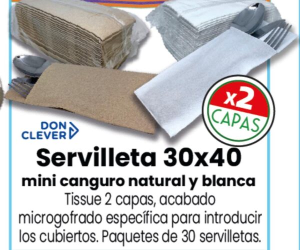 Servilleta 24x40 2 capas paquete50hojas caja24paquetes - Imagen 2