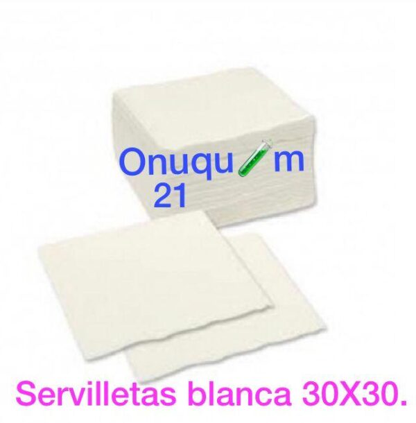 Servilleta blanca 30x30 cm 2capas paquete100uds caja32paquetes - Imagen 2